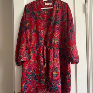 Vintage Victoria Secrets Gold Label Paisley Tie Floral Satin Robe Size M / L
